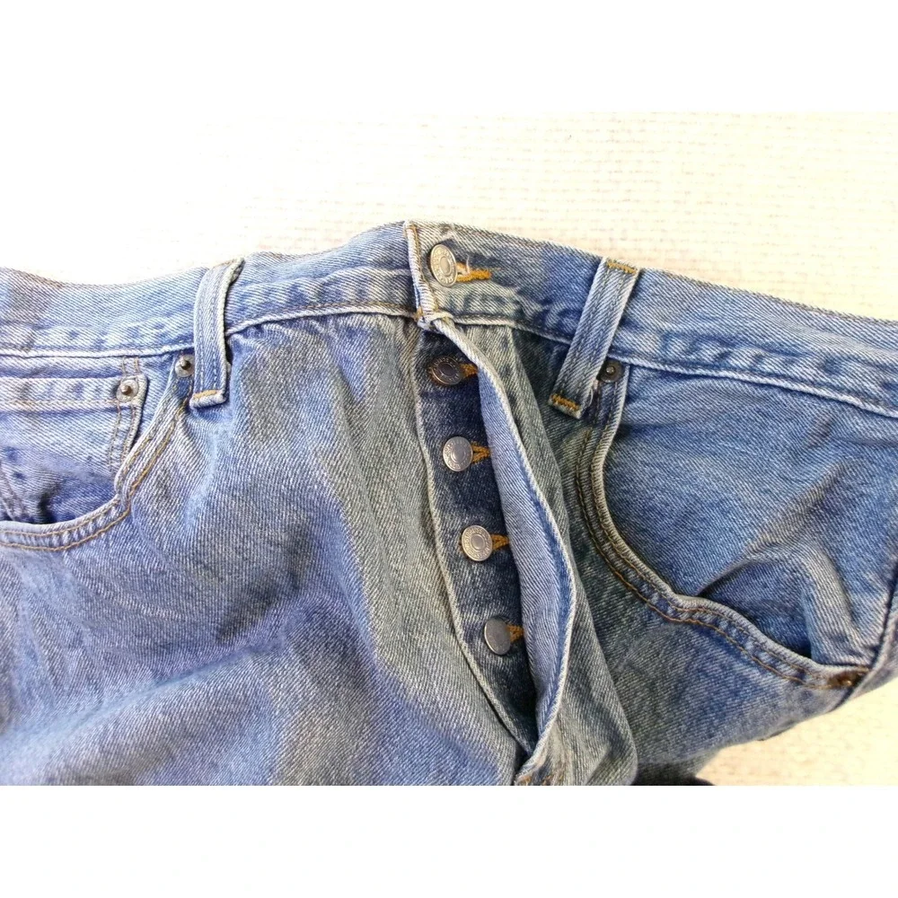 Levi's Mens 36x30 501‎ Original Straight Leg Jeans Medium Wash Button Fly Denim